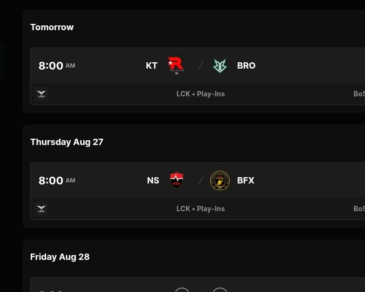 LCK 플레이-인 8/26 17시, KT vs 한진 — 사흘 Bo5·PO 티켓 2장