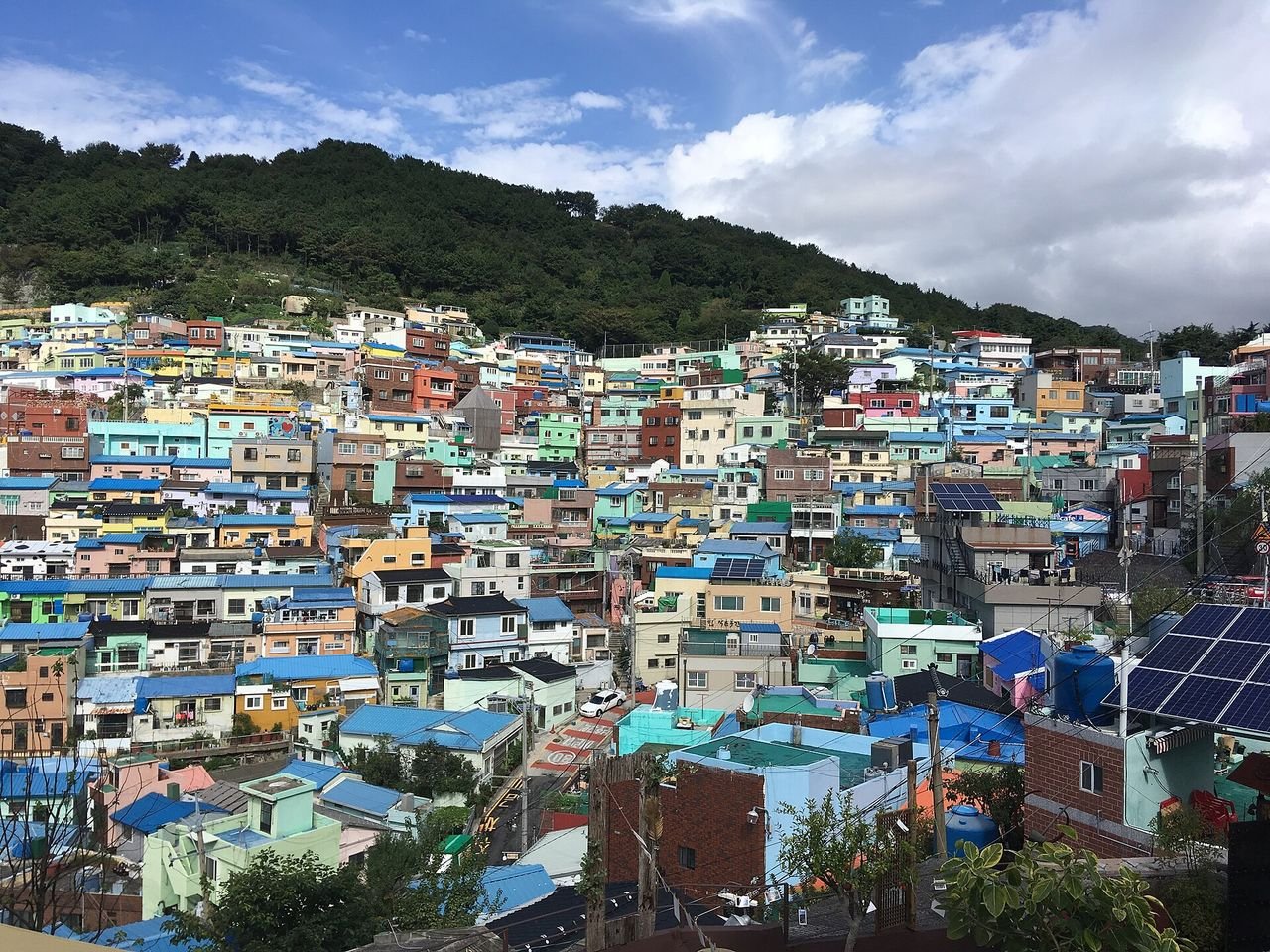 감천문화마을 파스텔톤 주택과 골목 풍경