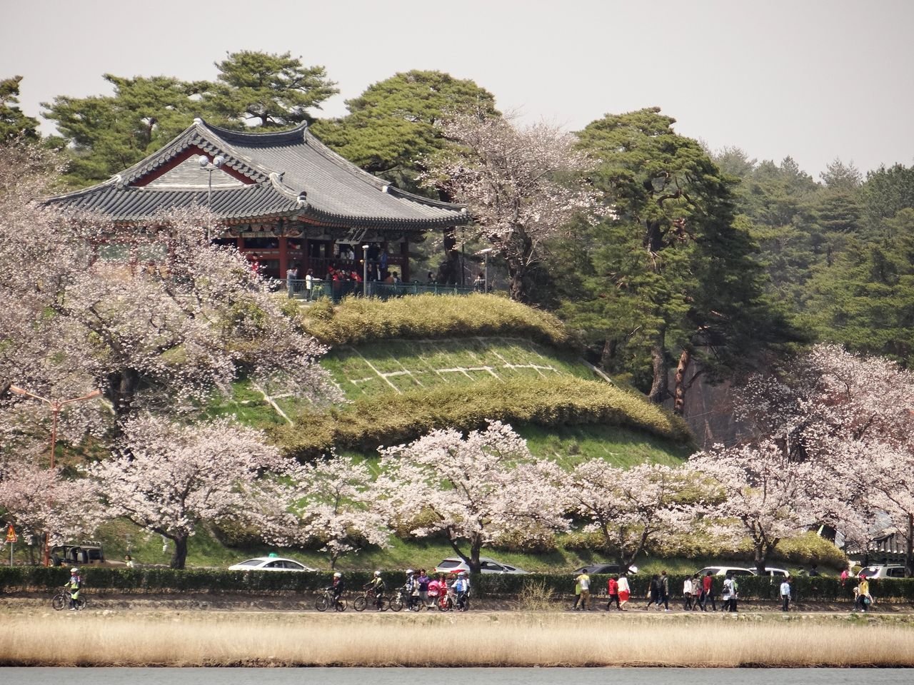 View toward Gyeongpodae Pavilion and the lake